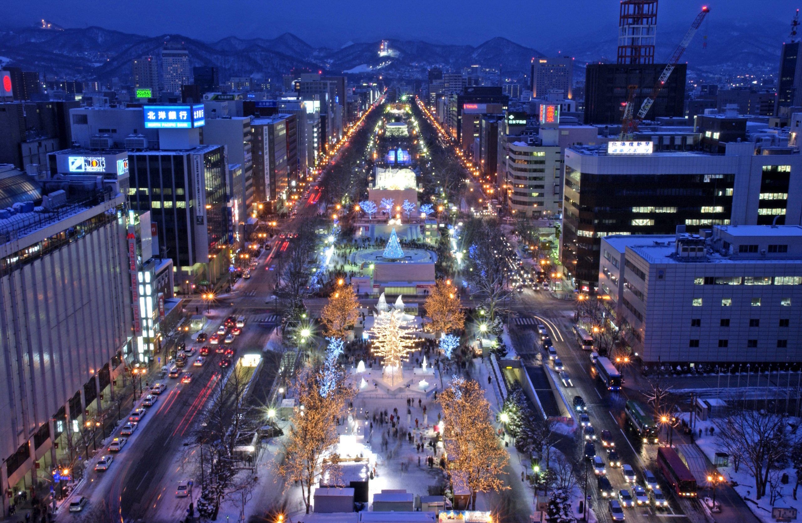 雪の札幌の夜景 Winter night scene in Sapporo